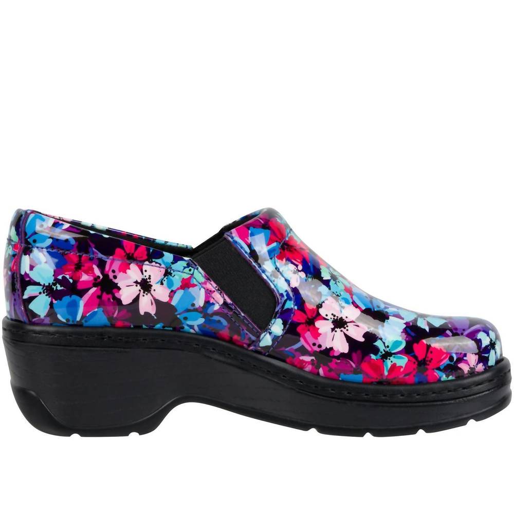 NEW KLOGS FOOTWEAR women's naples patent leather clogs in wildflowers patent